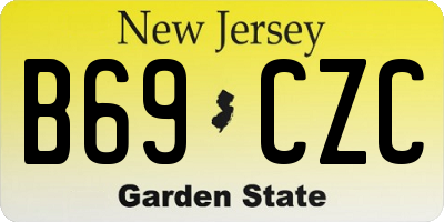 NJ license plate B69CZC