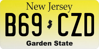 NJ license plate B69CZD