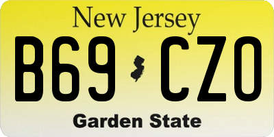 NJ license plate B69CZO