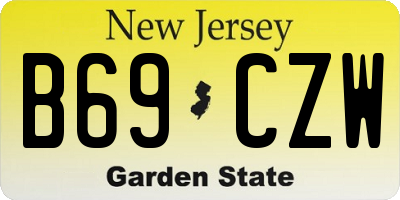 NJ license plate B69CZW