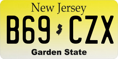 NJ license plate B69CZX