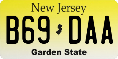 NJ license plate B69DAA