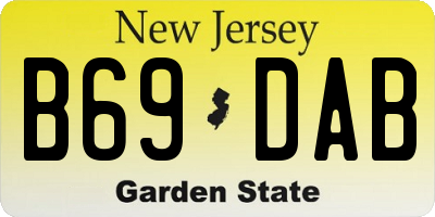 NJ license plate B69DAB