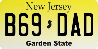 NJ license plate B69DAD