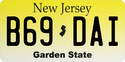 NJ license plate B69DAI