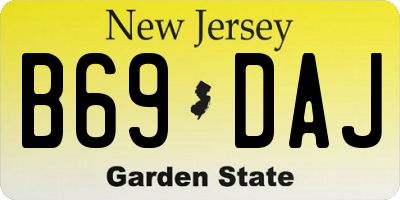 NJ license plate B69DAJ