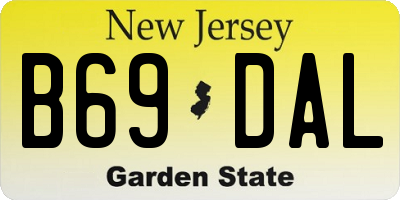 NJ license plate B69DAL