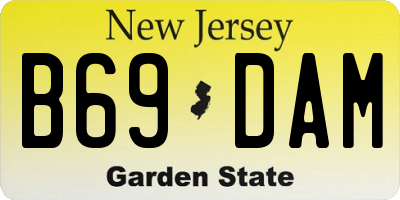 NJ license plate B69DAM
