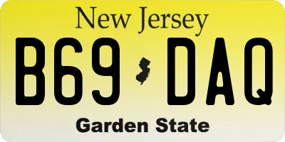 NJ license plate B69DAQ