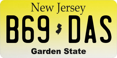 NJ license plate B69DAS
