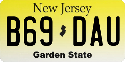 NJ license plate B69DAU