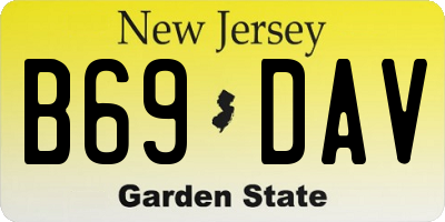 NJ license plate B69DAV