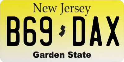 NJ license plate B69DAX
