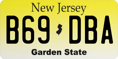 NJ license plate B69DBA