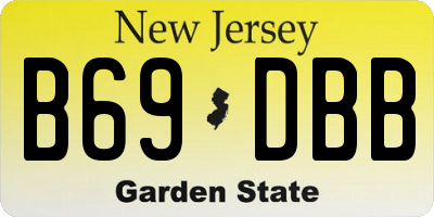 NJ license plate B69DBB