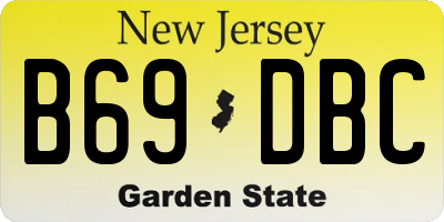 NJ license plate B69DBC
