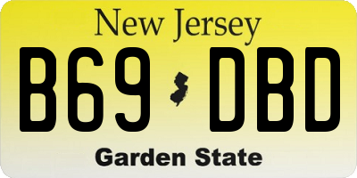 NJ license plate B69DBD