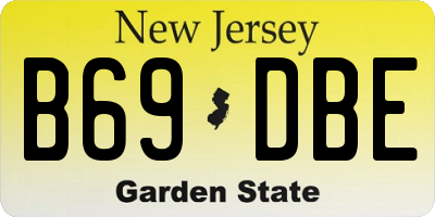 NJ license plate B69DBE