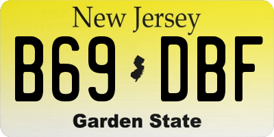NJ license plate B69DBF
