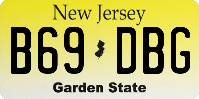 NJ license plate B69DBG
