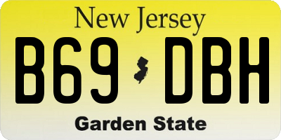 NJ license plate B69DBH