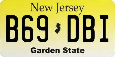 NJ license plate B69DBI