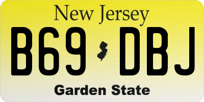 NJ license plate B69DBJ