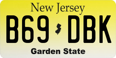 NJ license plate B69DBK