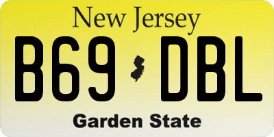 NJ license plate B69DBL