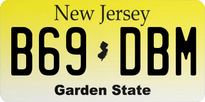 NJ license plate B69DBM