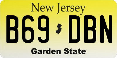 NJ license plate B69DBN