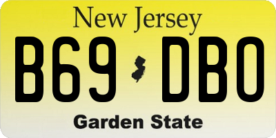 NJ license plate B69DBO