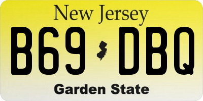 NJ license plate B69DBQ