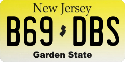 NJ license plate B69DBS