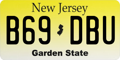 NJ license plate B69DBU