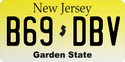NJ license plate B69DBV