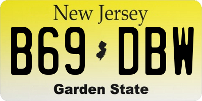 NJ license plate B69DBW