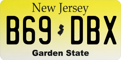NJ license plate B69DBX