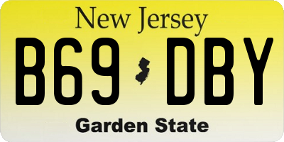 NJ license plate B69DBY