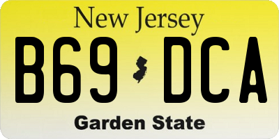 NJ license plate B69DCA