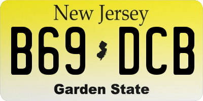 NJ license plate B69DCB