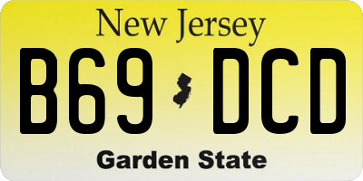 NJ license plate B69DCD