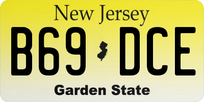 NJ license plate B69DCE