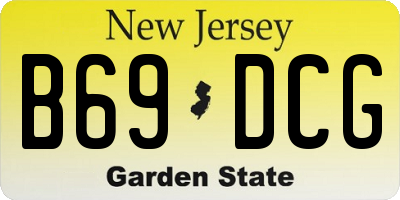 NJ license plate B69DCG
