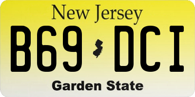 NJ license plate B69DCI