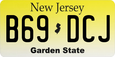 NJ license plate B69DCJ