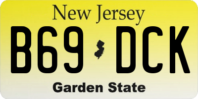 NJ license plate B69DCK