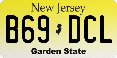 NJ license plate B69DCL