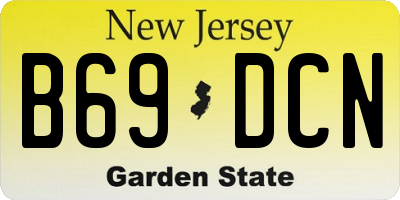NJ license plate B69DCN