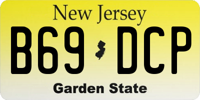NJ license plate B69DCP